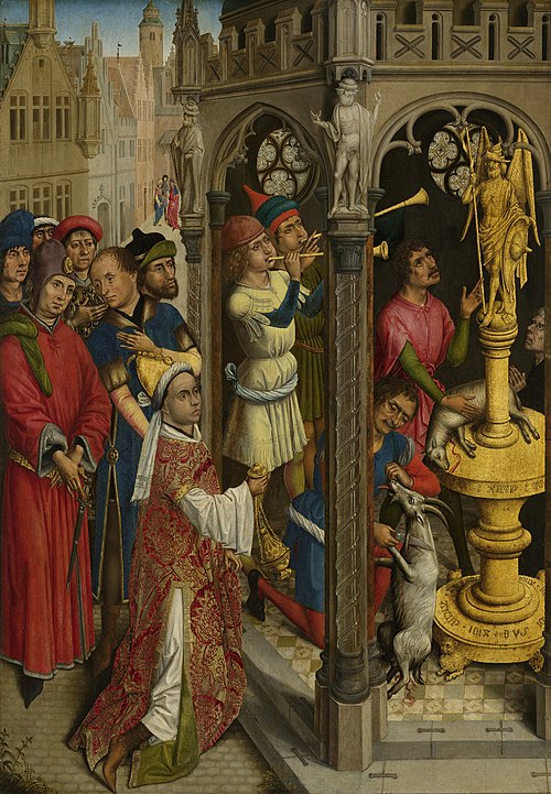 Sacrifices d'Augustin à une Idole des Manichéens (?), 1480, Aert van den Bossche