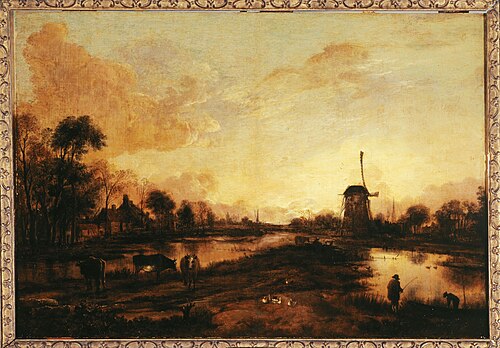 Coucher de soleil sur l'Yssel, 1645, Aernout van der Neer