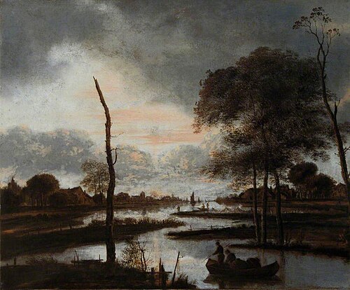 River View: Evening, 1647, Aernout van der Neer