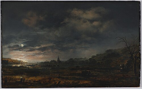 Moonlit Estuary, 1645, Aernout van der Neer