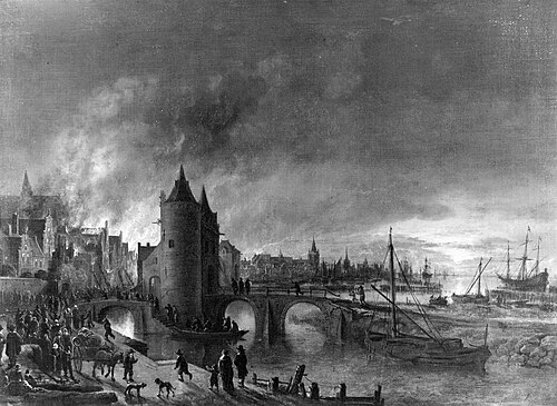 Fire in a Dutch city, 1653, Aernout van der Neer