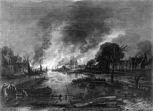 Conflagration in a Dutch city, 1653, Aernout van der Neer