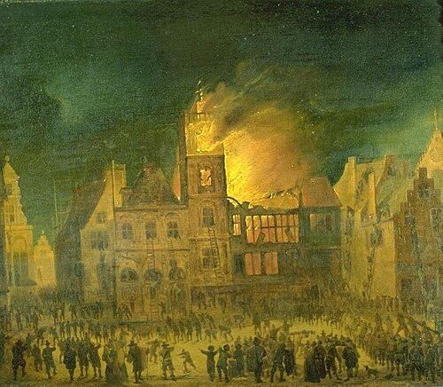 Fire in the Old City Hall of Amsterdam, 1657, Aernout van der Neer