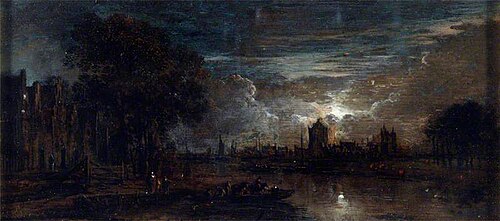 The Ferry, Moonlight, , Aernout van der Neer