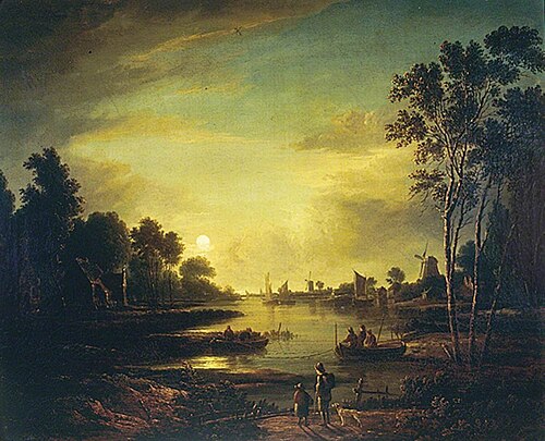 Moonlit River Scene, , Aernout van der Neer