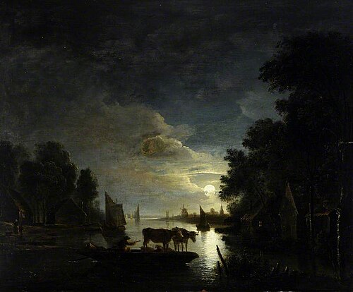 River by Moonlight, , Aernout van der Neer