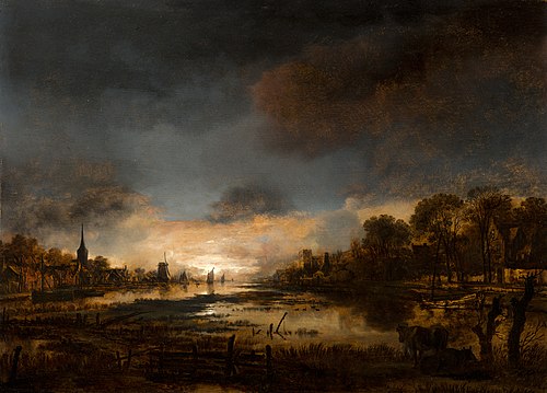 Paysage au clair de lune, 1650, Aernout van der Neer