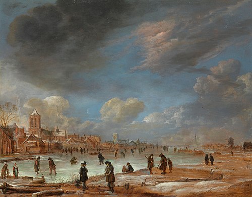 River view in the winter, 1655, Aernout van der Neer