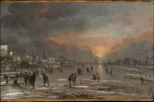 Sports on a Frozen River, 1660, Aernout van der Neer