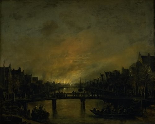 Fire at Amsterdam by Night, 1647, Aernout van der Neer
