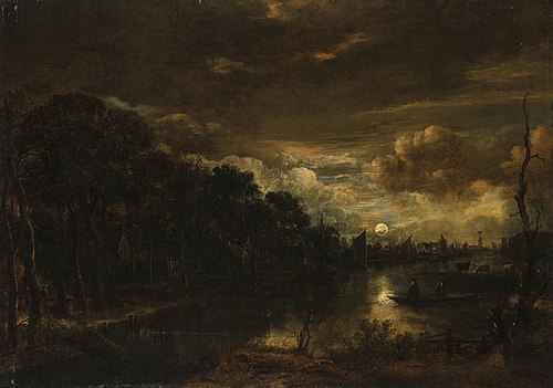 Night Landscape with a River, 1650, Aernout van der Neer