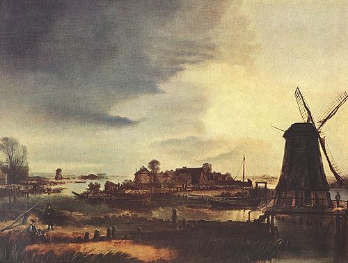 Landscape with a Windmill, 1646, Aernout van der Neer