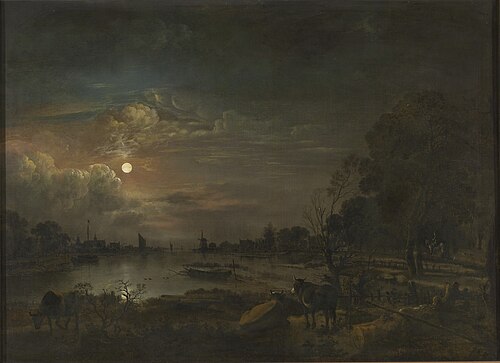 Riviergezicht met maanlicht, 1651, Aernout van der Neer