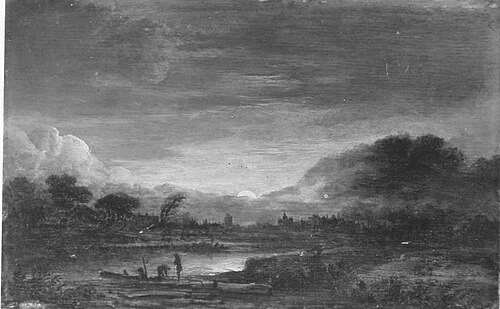 Mondscheinlandschaft (Art des), 1640, Aernout van der Neer