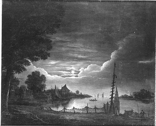 Mondscheinlandschaft (Nachahmer), 1640, Aernout van der Neer