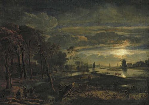 Landscape in Moonlight, 1850, Aernout van der Neer