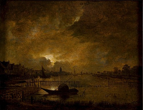 Moonlit landscape, , Aernout van der Neer