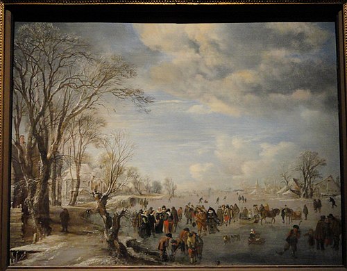 Winter in Holland: Skating Scene, 1645, Aernout van der Neer