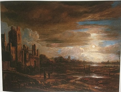 Moonlight Landscape with Ruins, 1670, Aernout van der Neer
