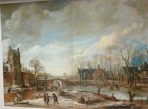 Winter Landscape with Men Playing Kolf, 1650, Aernout van der Neer