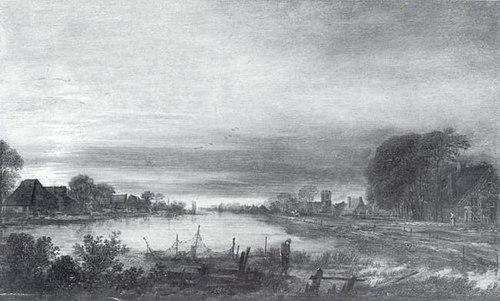 Landscape with Canal at Dusk, 1665, Aernout van der Neer