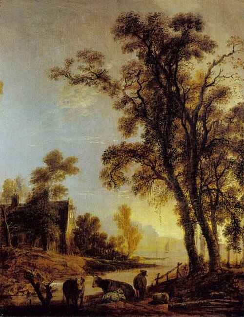 River Bank with Cattle, 1647, Aernout van der Neer