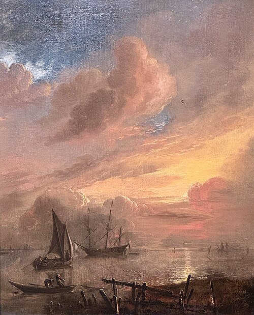 Ships at sunset, 1646, Aernout van der Neer