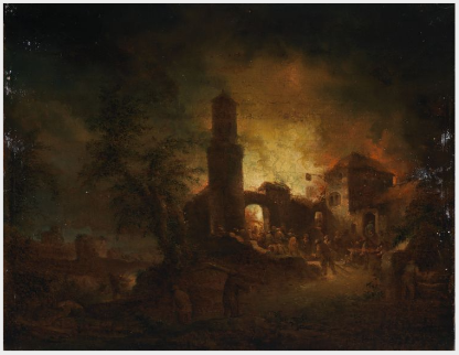 A Town on Fire, , Aernout van der Neer
