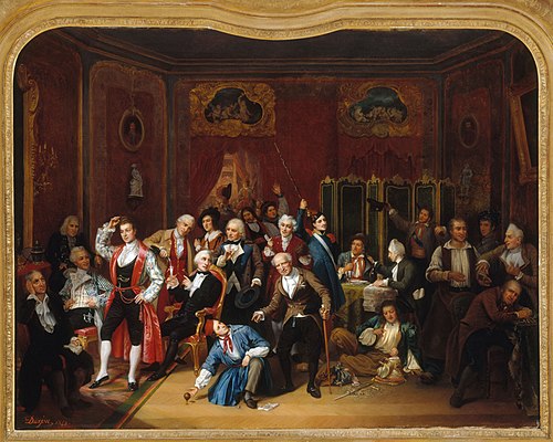 L'Acteur Hugues Bouffé (1800-1888), représenté dans les costumes de ses principaux rôles, dans sa lo, 1848, Victor Darjou