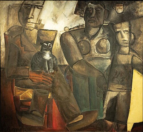 Boerengezin met kat, 1928, Constant Permeke