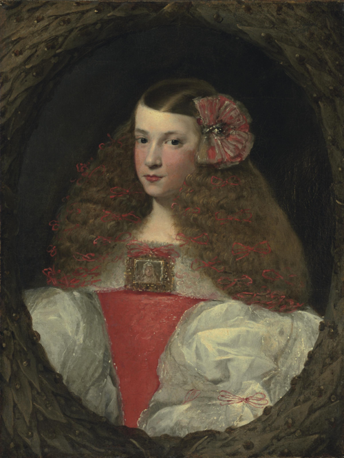 Portrait of a young girl, half-length, in a feigned wreath, 1650, Sebastián Herrera Barnuevo