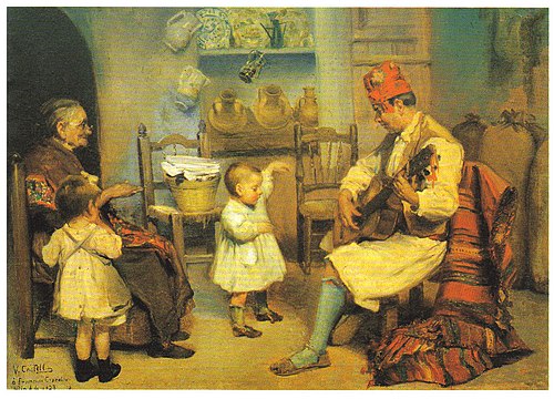 Guitarrista con niño bailando, 1923, Vicent Castell i Domènech