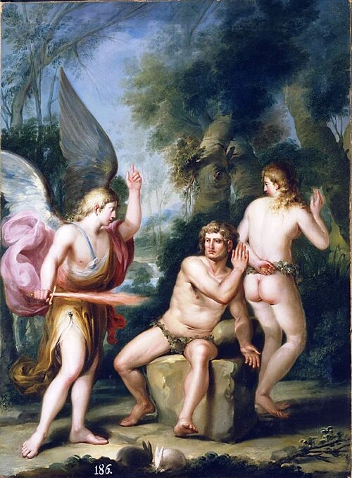 Adán y Eva expulsados del Paraíso, 1778, José Juan Camarón y Meliá