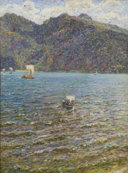 La Breva sul Lago da Lierna a Mandello, 1919, Lazzaro Pasini