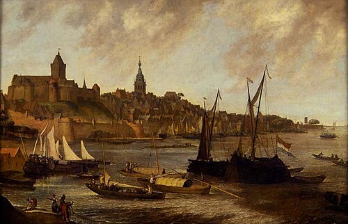 Gezicht op Nijmegen vanuit het oosten, 1670, Lieve Verschuier