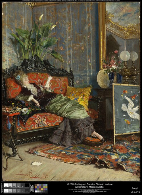 Young Woman Reading, 1875, Luigi Rossi