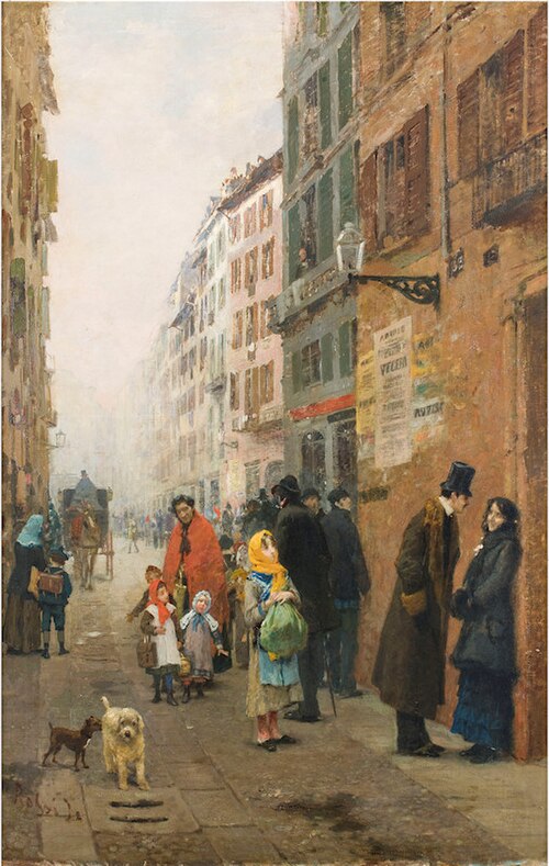 Una via di Milano, 1881, Luigi Rossi