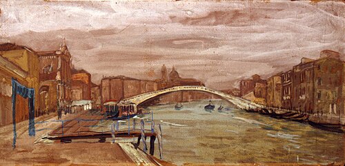 Venezia Ponte nuovo o Venezia dal ponte della ferrovia, 1948, Luigi Zago