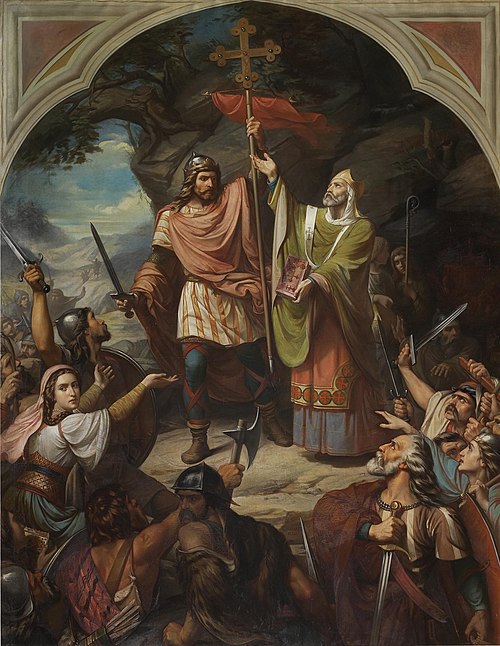 Don Pelayo en Covadonga, 1855, Luis de Madrazo