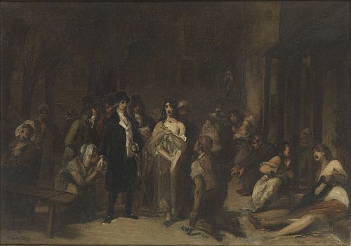 Pinel libérant les aliénés de leurs chaînes, 1876, Tony Robert-Fleury