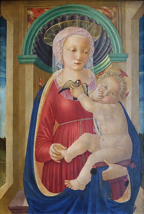 La Vierge et l'Enfant au chardonneret, 1455, Maître de la Nativité de Caste