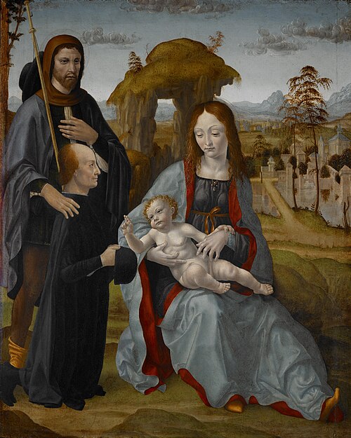 Madonna and Child with Saint and a Donor, 1495, Maître du retable Sforzesca