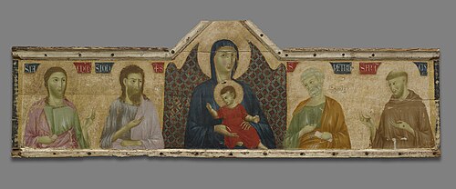 Virgin and Christ with Saints James, John the Baptist, Peter and Franci, 1290, Maître de Varlungo