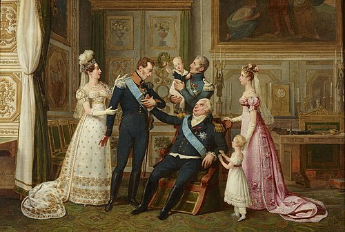 Louis XVIII reçoit le duc d'Angoulême au retour de la guerre d'Espagne, 2 décembre 1823, 1823, Antoine-Jean-Baptiste Thomas