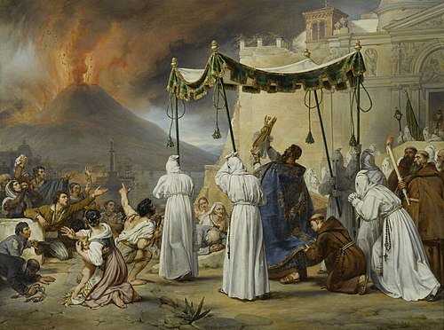 Procession de saint Janvier à Naples, pendant une éruption du Vésuve, 1822, Antoine-Jean-Baptiste Thomas