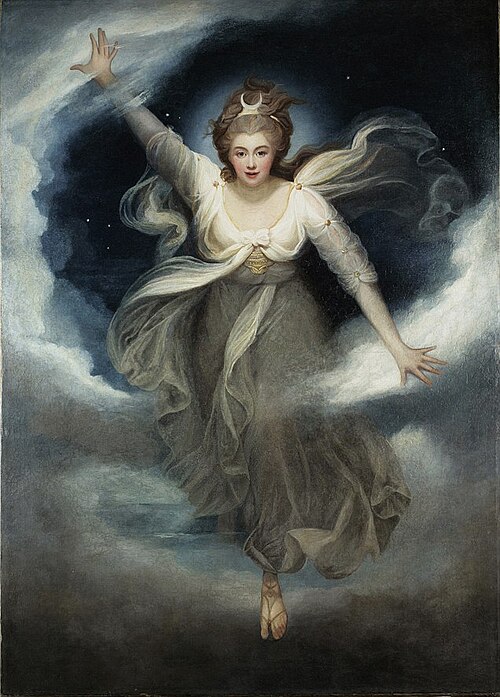 Georgiana, duchesse de Devonshire dans le rôle de Cynthia dans la Reine des fées de Spenser, 1782, Maria Cosway