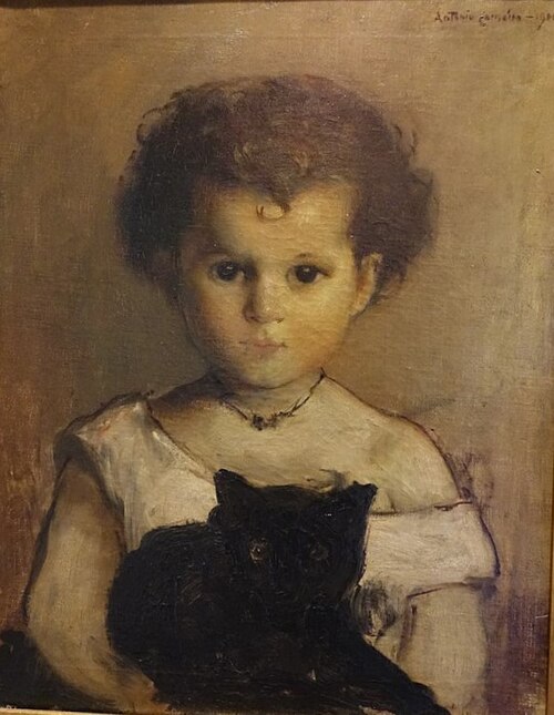 Girl with a cat, 1900, António Carneiro