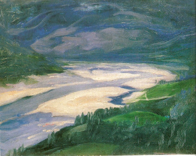 Porto Manso; o Rio Douro em Ancede, 1927, António Carneiro