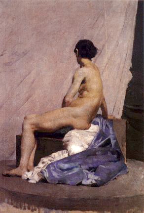 Model - painting, 1880, Henrique Pousão