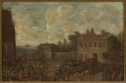 Fountain in a town, , Mathys Schoevaerdts